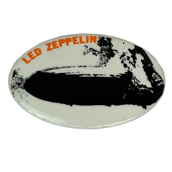 RARE ORIGINAL 1970s “ LED ZEPPLIN” PIN-BACK BUTTON CONCERT SWAN SONG Vintage - Picture 1 of 5